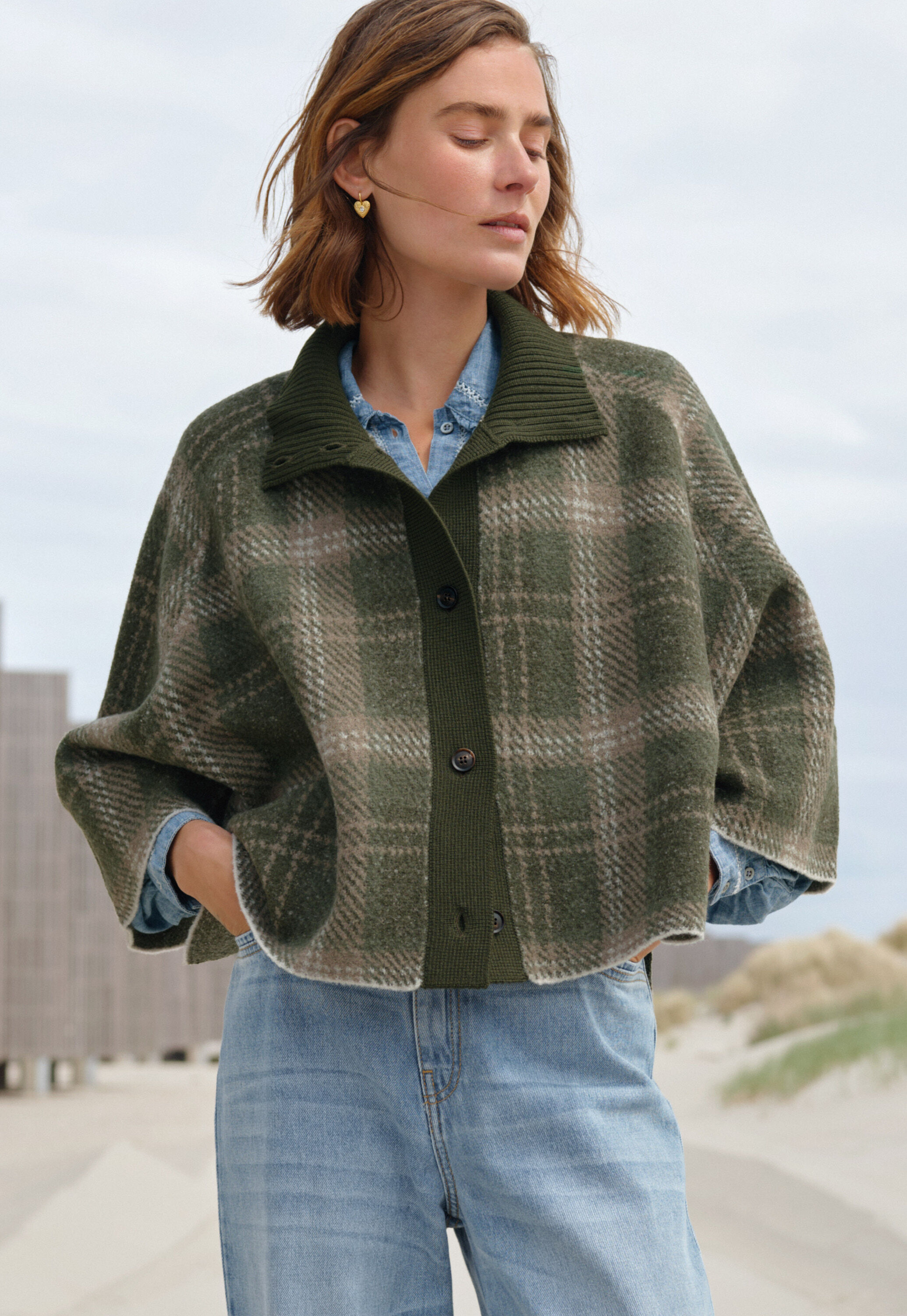Cardigan mit Zopfmuster