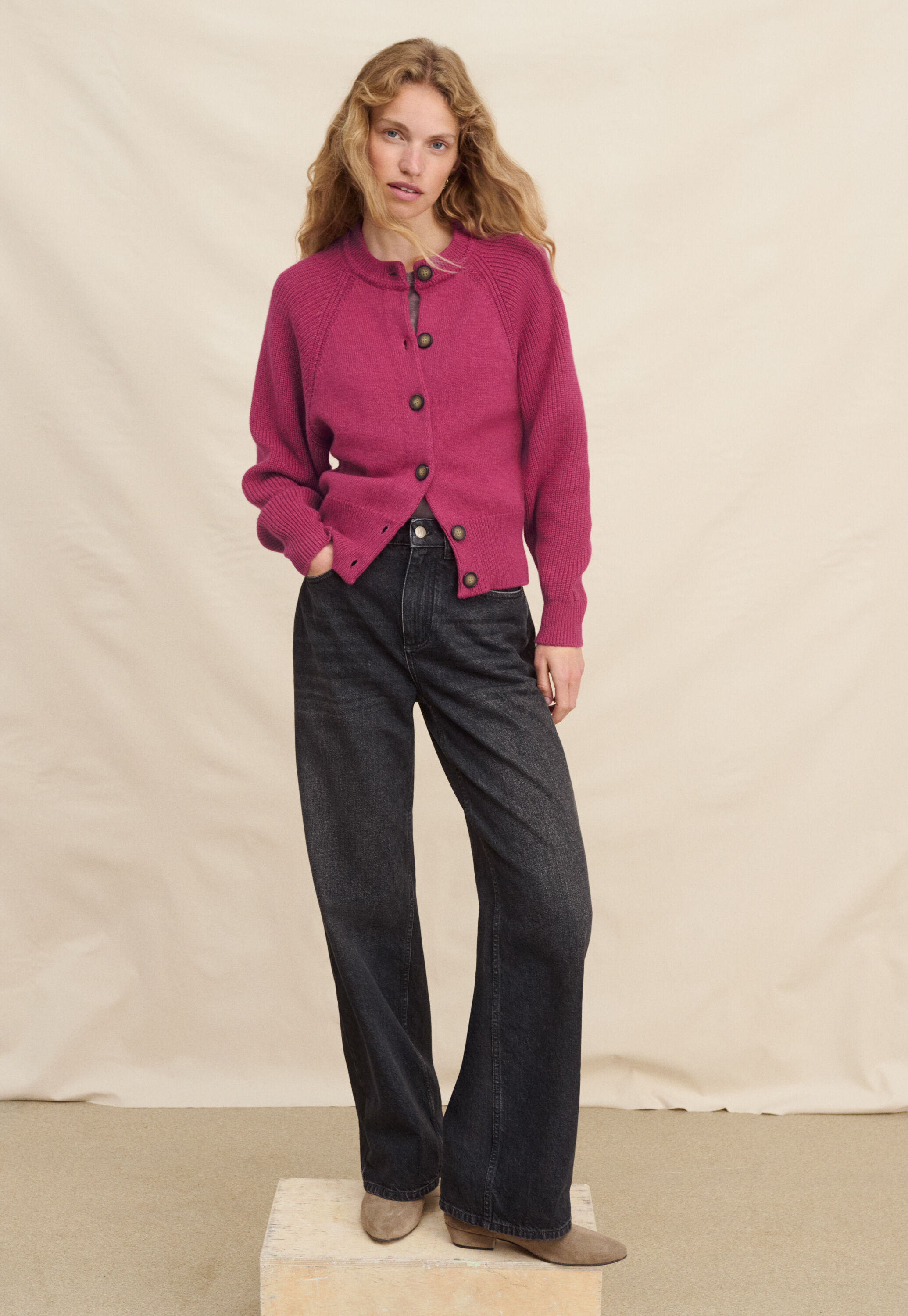 Cardigan mit Fledermaus&auml;rmeln