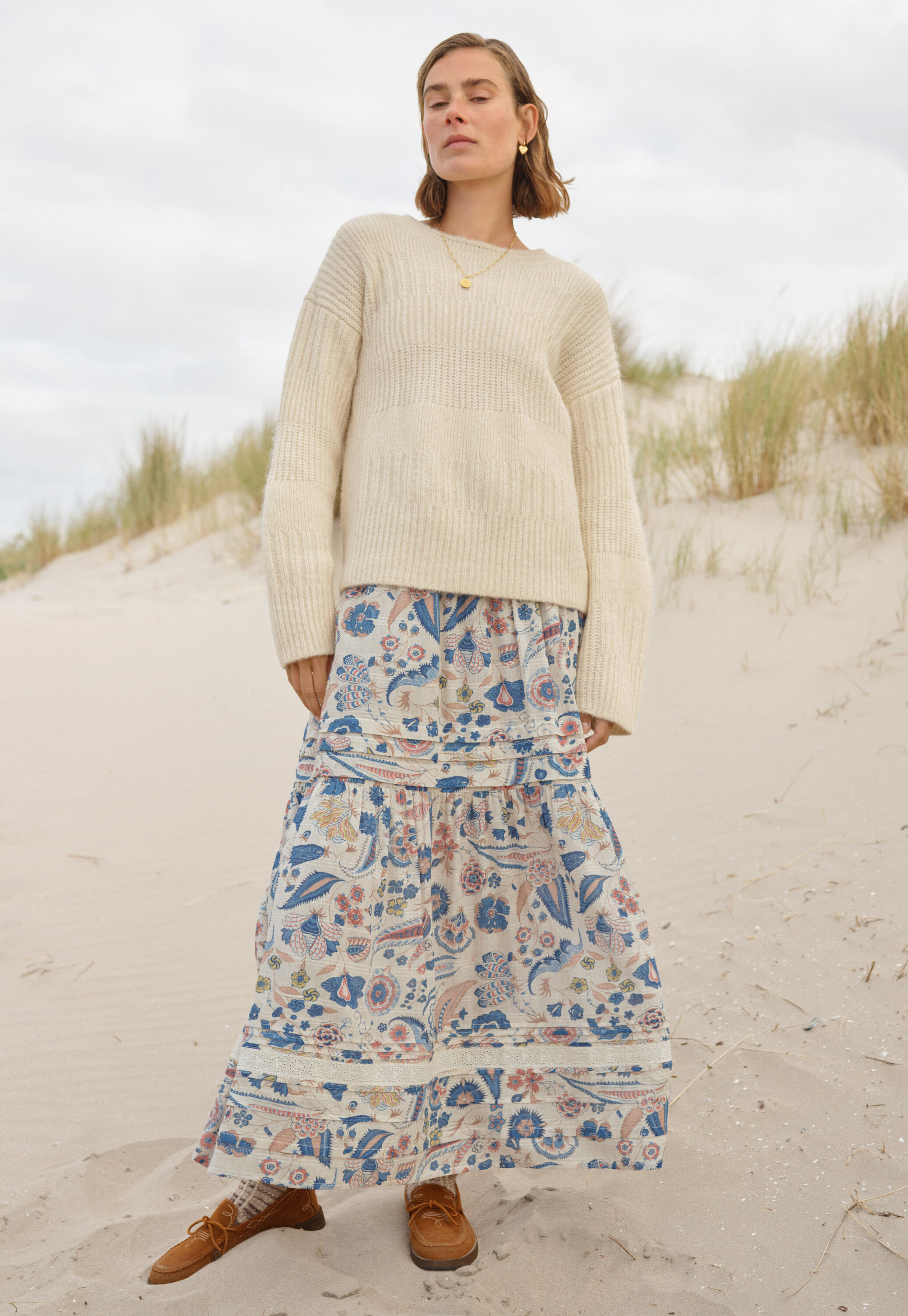 Ripppullover, Ecru, large