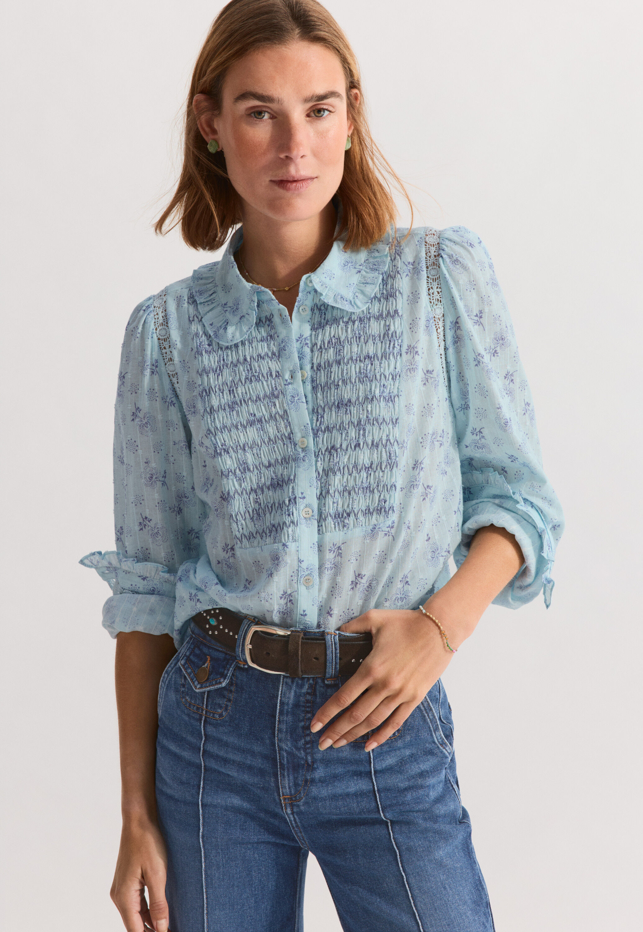Bluse mit Biesen
