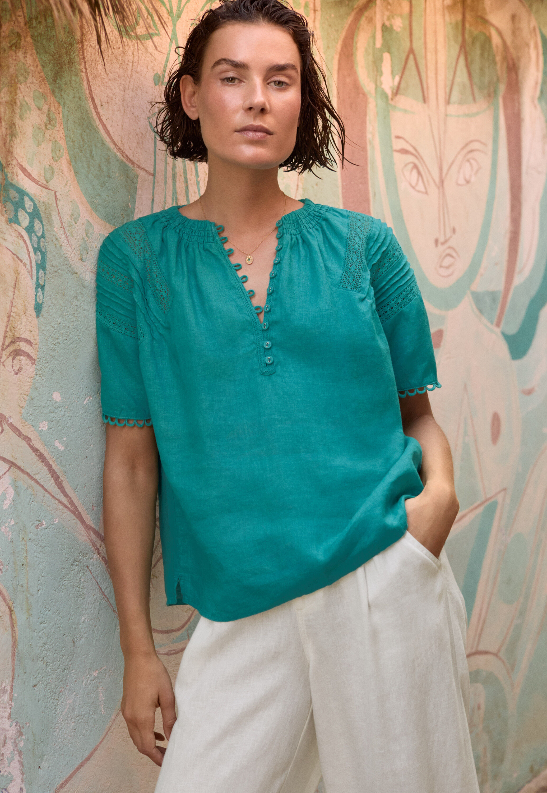 Bluse mit Biesen