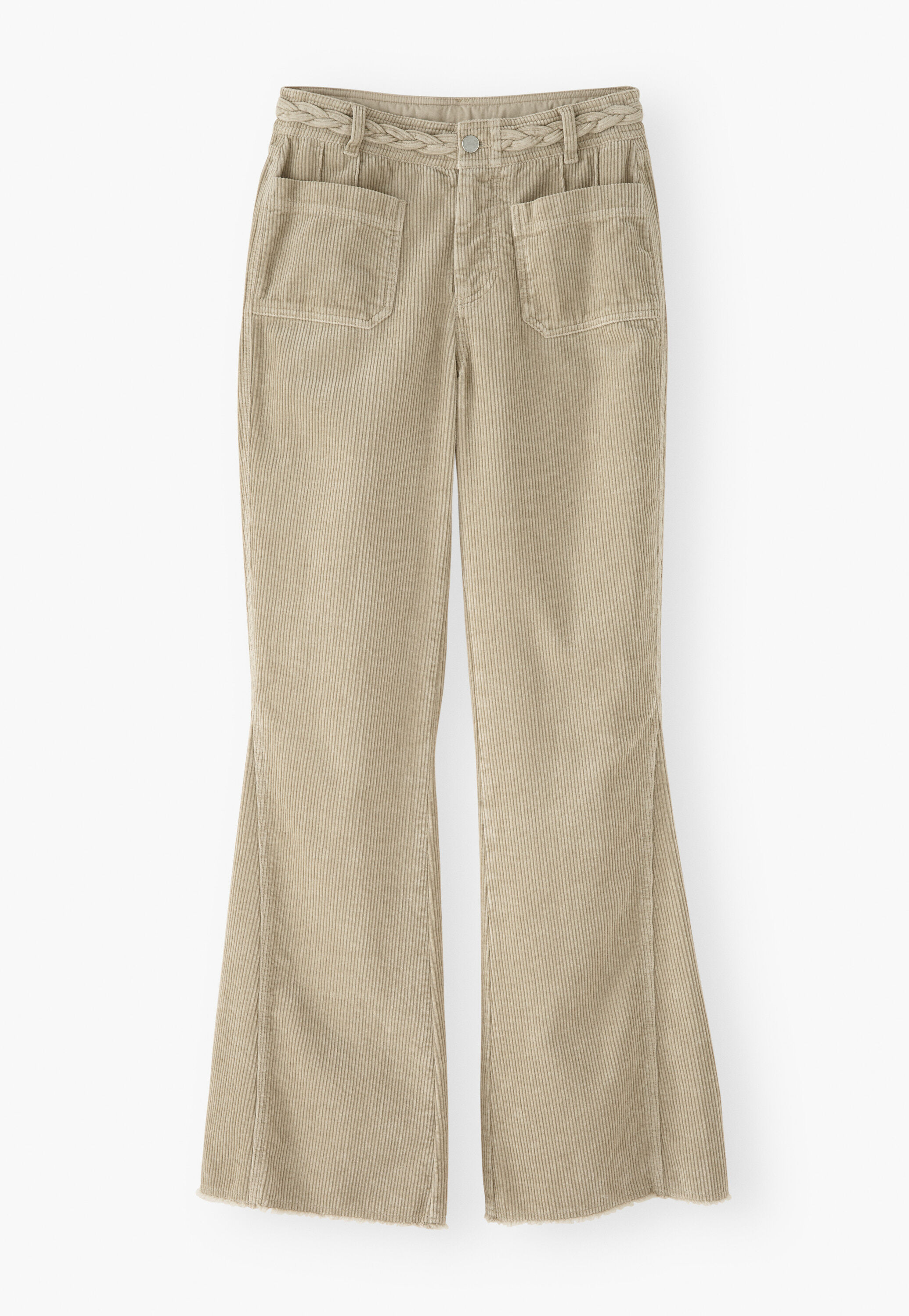 Cordhose mit geflochtenem Detail, Rehbraun, large