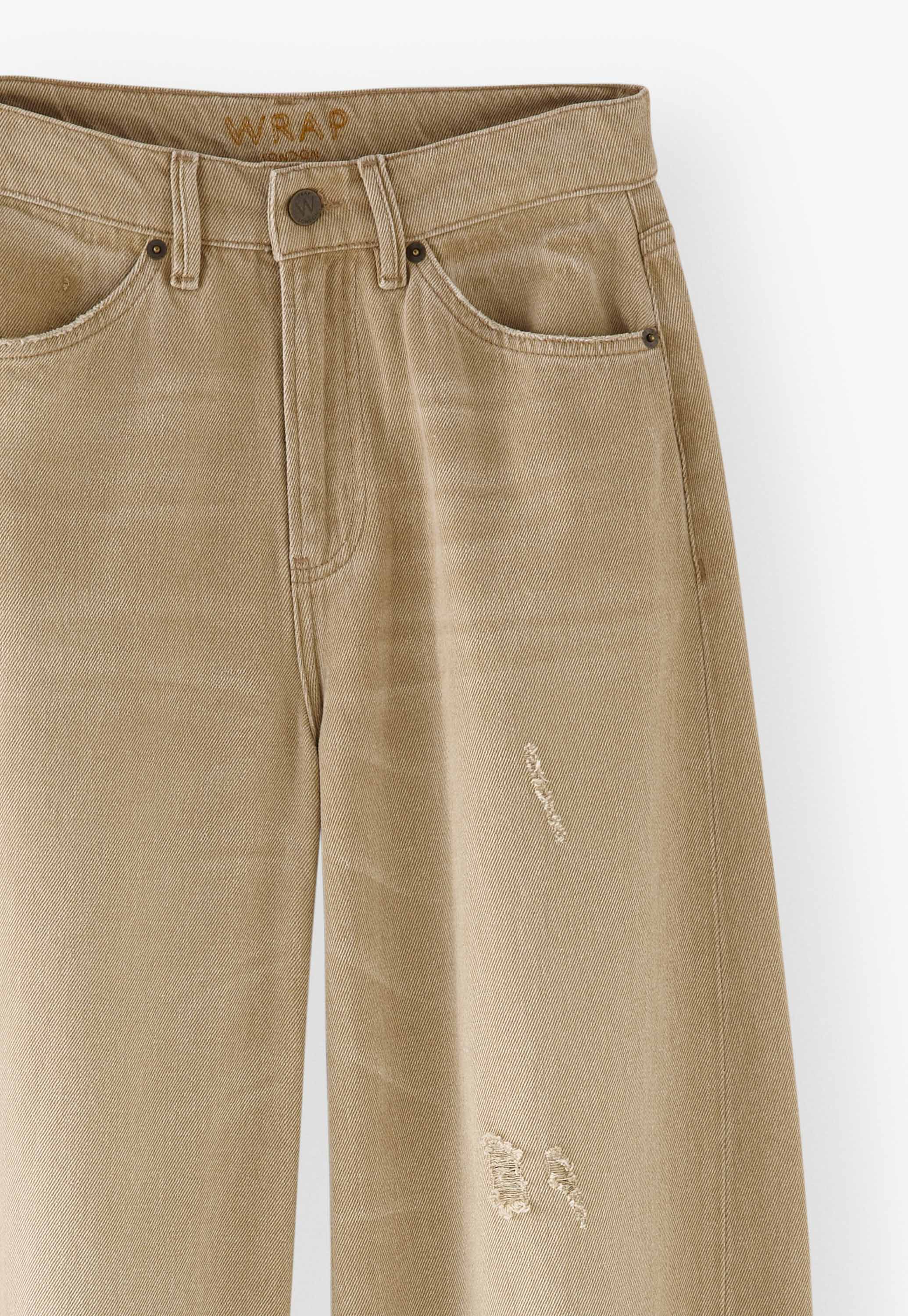 Mittelhoch taillierte Jeans mit weitem Bein