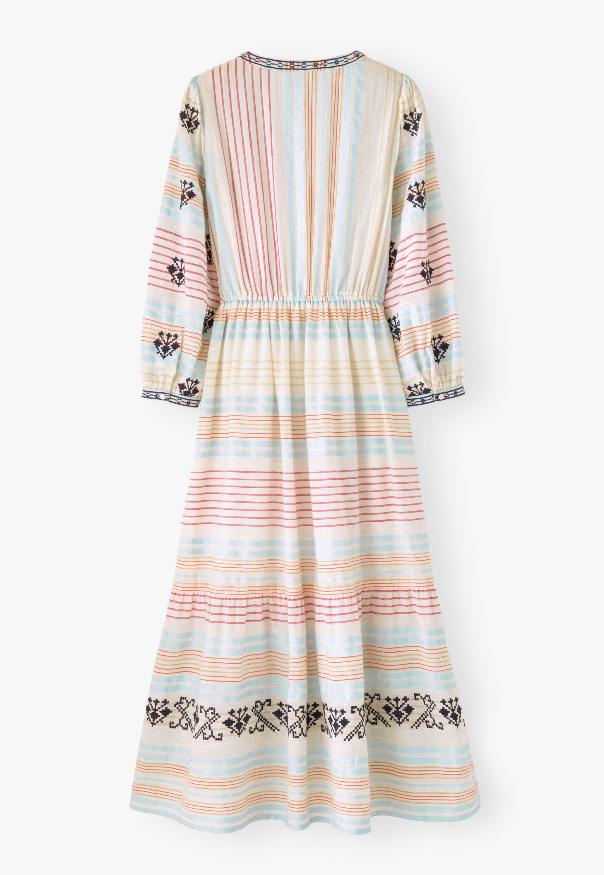Besticktes Streifenkleid