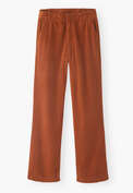 Hose mit geradem Bein aus Cord, Gebranntes Orange, webstill
