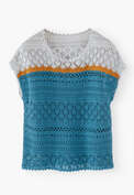 Pullover im H&auml;kelmuster, Cerulean Ocker, webstill