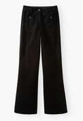 Samthose mit weitem Bein, Schwarz, webstill