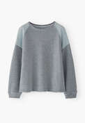 Raglan-Sweatshirt, Steinblau, webstill