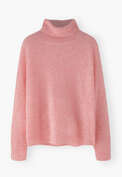 Rollkragenpullover, Rose, webstill