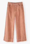 K&uuml;rzer geschnittene Hose mit weitem Bein, Muschelrosa, webstill