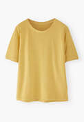 Kastiges T-Shirt, Zitrone, webstill