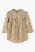Bestickte Bluse, Sand, webstill