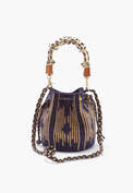 Crossbody-Tasche, Indigo-Rehbraun, webstill