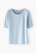 Kastiges T-Shirt, Chambray, webstill