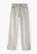Jeans mit geteiltem Saum, Hellgrau, webstill