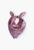 Quadratischer Schal, Fuchsie/Orange, webstill