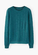 Pullover im Spitzenmuster, Dunkles Aquamarin, webstill