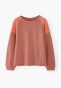 Raglan-Sweatshirt, Pfirsichrosa, webstill