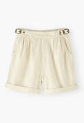 Schnallen-Shorts, Ecru, webstill