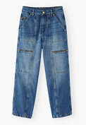 Patchwork-Hufeisen-Jeans, Mid-Vintage, webstill