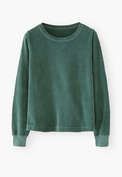 Velours-Oberteil, Jade, webstill