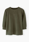 Sweatshirt mit Falten&auml;rmeln, Dunkelgr&uuml;n, webstill