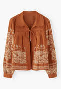 Bestickte Cordjacke, Rost, webstill