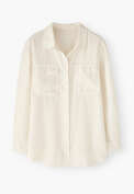 Entspannte Bluse, Ecru, webstill