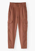 Cargohose, Rauchiges Rot, webstill