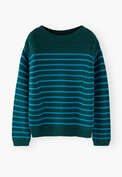 Streifenpullover, Petrol/Blau, webstill