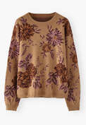 Jacquard-Pullover, Karamell/Orchidee, webstill