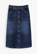 Durchgekn&ouml;pfter Rock aus Denim, Dunkles Mid-Vintage, webstill