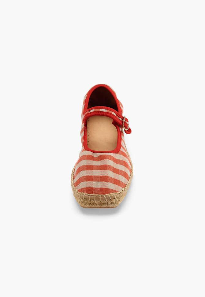 Karierte Espadrilles, Rot, completeTheLook