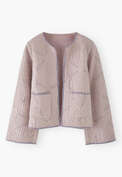 Steppjacke mit G&auml;nsebl&uuml;mchen, Zartes Ros&eacute;, webstill