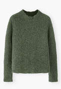 Pullover mit Rundhalsausschnitt, Khaki, webstill