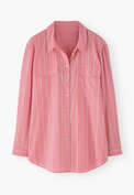 Gestreifte Bluse, Melonenrosa, webstill