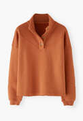 Sweatshirt mit Streifen, Gebranntes Orange, webstill