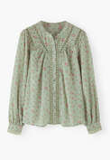 Gaze-Bluse mit Print, Zartes Mint, webstill