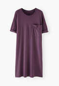 T-Shirt-Kleid, Auberginenlila, webstill