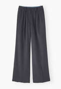 Hose mit weitem Bein, Dunkelgrau, webstill