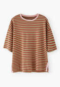 Gestreiftes T-Shirt, Chili/Salbei, webstill