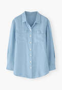 Entspannte Bluse, Himmelblau, webstill