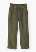 Hose mit Profiltaschen, Moos, webstill