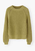 Raglanpullover, Limette, webstill