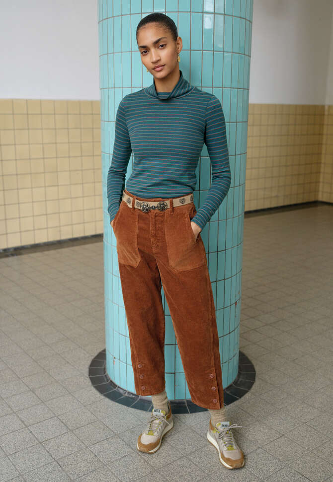 Entspannt geschnittene Karotten-Cordhose, Honigbraun, completeTheLook