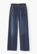 Jeans mit geradem Bein, Dunkle Waschung, webstill