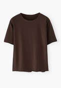 Kastiges T-Shirt, Schokolade, webstill