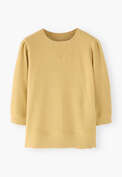 Sweatshirt mit Falten&auml;rmeln, Blasses Gelb, webstill