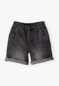 Shorts aus Denim, Kohlschwarz, webstill