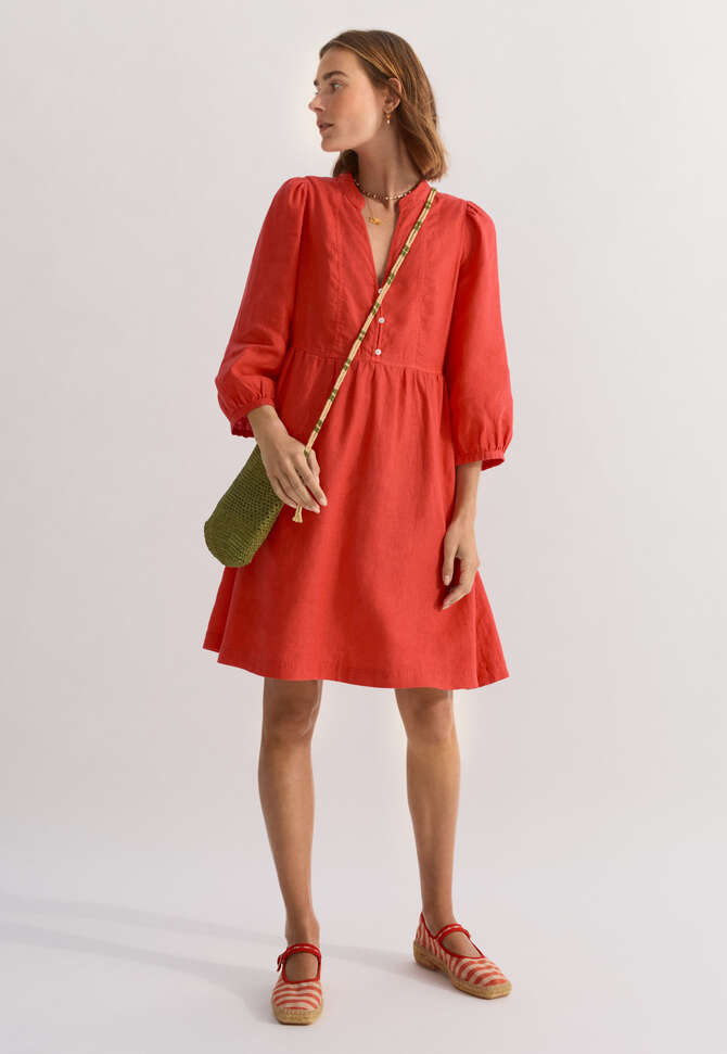 Kurzes Kleid, Leuchtendes Chilirot, completeTheLook